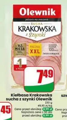 Dino Kiełbasa krakowska sucha z szynki Olewnik oferta