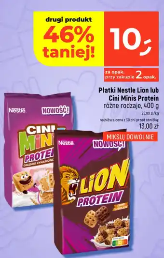 Płatki Nestle Lion lub Cini Minis Protein
