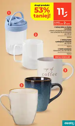 Dealz Szkłany bidon ze słomką i ustnikiem oferta