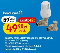 Castorama Zestaw termostatyczny biały głowica M30 GoodHome oferta