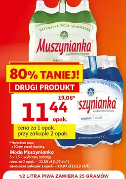 Auchan Woda gazowana Muszynianka oferta