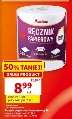 Auchan Recznik papierowy 3 warstwy 340 listków Auchan oferta