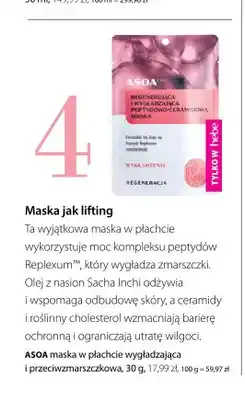 Hebe Maska w płachcie wygładzająca i przeciwzmarszczkowa Asoa oferta