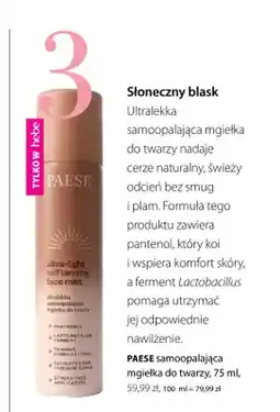 Hebe Samoopalająca mgiełka do twarzy Paese oferta