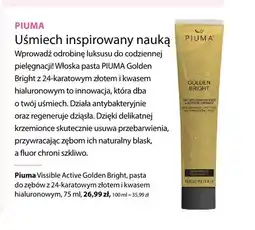Hebe Pasta do zębów z 24-karatowym złotem i kwasem hialuronowym Vissible Active Golden Bright Piuma oferta