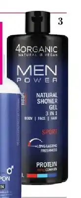 Hebe 4organic Men Power Sport męski naturalny żel pod prysznic 3 w 1 oferta