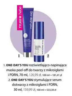 Hebe Rozświetlająco-napinająca maska peel-off do twarzy z mikroigłami i PDRN One-Day's You oferta