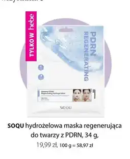 Hebe Hydrożelowa maska regenerująca do twarzy z PDRN SOQU oferta