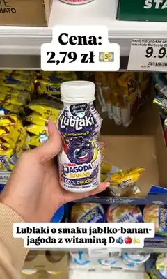 Dino Napój mleczno-owocowy Mleczne Ogrody Lubłaki jabłko jagoda banan oferta