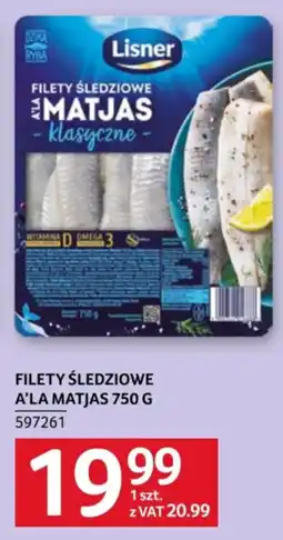 Selgros Lisner Filety Śledziowe A'La Matjas Klasyczne oferta