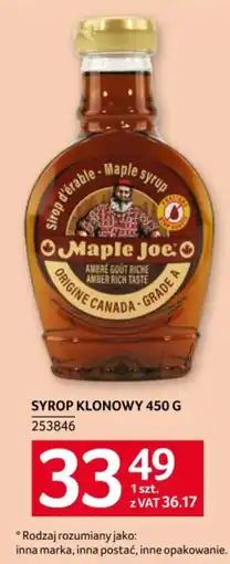 Selgros Syrop Klonowy Maple Joe oferta