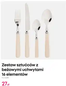 Pepco Zestaw sztućców z beżowymi uchwytami 16 elementów oferta