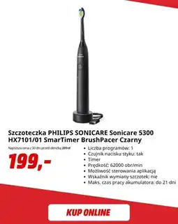 Media Markt Szczoteczka Philips Sonicare Sonicare 5300 HX7101/01 SmarTimer BrushPacer czarny oferta