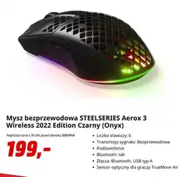 Media Markt Mysz bezprzewodowa SteelSeries Aerox 3 Wireless 2022 Edition czarny Onyx oferta