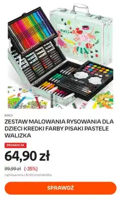 Zestaw malowania rysowania dla dzieci kredki farby pisaki pastele walizka Ragi