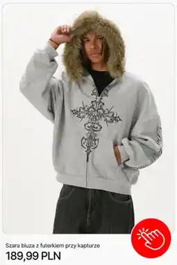 Cropp Szara bluza z futerkiem przy kapturze Cropp oferta