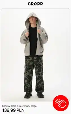 Cropp Spodnie moro z kieszeniami cargo Cropp oferta