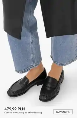 Ryłko Czarne mokasyny ze skóry licowej oferta
