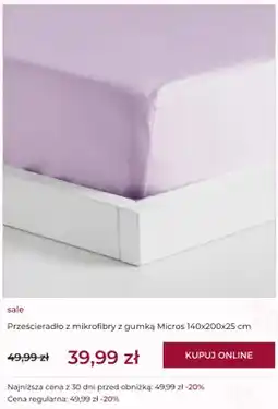 Home&You Prześcieradło z mikrofibry z gumką Micros 140x200x25 cm oferta
