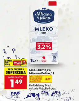 Biedronka Mleko UHT 3,2% Mleczna Dolina oferta