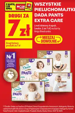 Biedronka WSZYSTKIE PIELUCHOMAJTKI DADA PANTS EXTRA CARE oferta