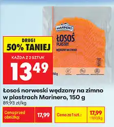 Biedronka Łosoś norweski wędzony na zimno w plastrach Marinero oferta