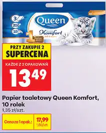 Biedronka Papier toaletowy Queen Komfort, 10 rolek oferta