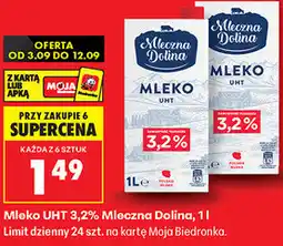 Biedronka Mleko UHT 3,2% Mleczna Dolina oferta