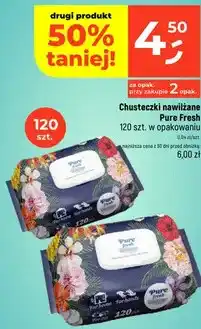 Dealz Chusteczki nawilżane Pure Fresh, 120 szt. w opakowaniu oferta