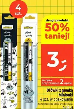 Dealz Ołówki z gumką Minionki 4 szt oferta