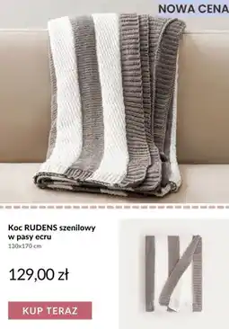 Homla Koc Rudens szenilowy w pasy ecru 130x170 cm oferta