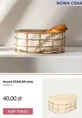 Koszyk Duncan złoty 25x20 cm