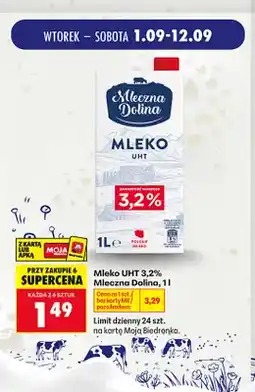 Biedronka Mleko UHT Mleczna Dolina 3,2% oferta