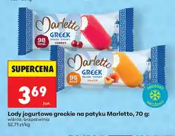 Biedronka Lody jogurtowe greckie na patyku Marletto brzoskwinia oferta