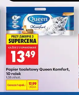 Biedronka Papier toaletowy Queen Komfort 10-pak oferta