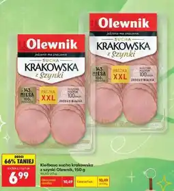 Biedronka Kiełbasa sucha krakowska z szynki Olewnik 150 g oferta