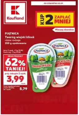 Kaufland Twaróg wiejski klinek tłusty Piątnica oferta