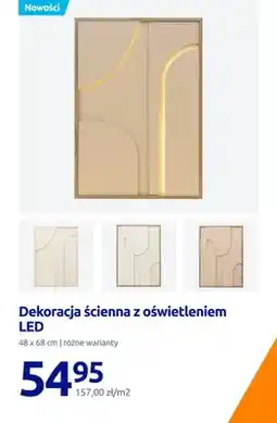 Action Dekoracja ścienna z oświetleniem LED 48x68 cm oferta