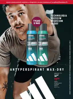 Rossmann Adidas, antyperspirant w sprayu Max-Dry Friction Defense oferta