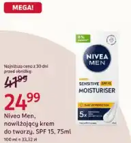 Rossmann Nivea Men Sensitive, nawilżający krem do twarzy, SPF 15 oferta