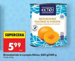 Biedronka Brzoskwinie w syropie Ektos, 820 g/480 g oferta