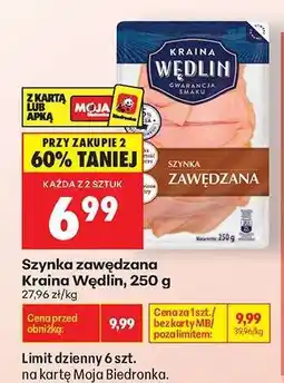Biedronka Szynka zawędzana Kraina Wędlin 250 g oferta