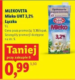 Lidl MLEKOVITA Mleko UHT 3,2% Łączka oferta