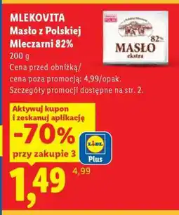 Lidl MLEKOVITA Masło z polskiej mleczarni 82% oferta