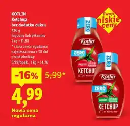 Lidl KOTLIN Ketchup bez dodatku cukru oferta