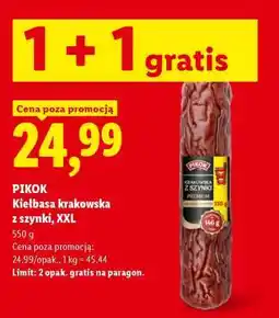 Lidl PIKOK Kiełbasa krakowska z szynki, XXL oferta