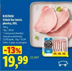 Lidl RZEŹNIK Schab bez kości, plastry, XXL oferta