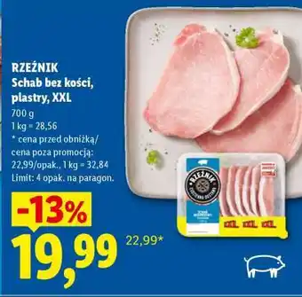 Lidl RZEŹNIK Schab bez kości, plastry, XXL oferta