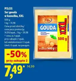 Lidl PILOS Ser gouda w kawałku, XXL oferta
