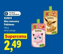 Lidl KUBUŚ Mus owocowy Pokémon oferta